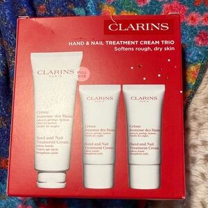 Clarins Hand & Nail Treatment Cream Trio - Red and White Packaging